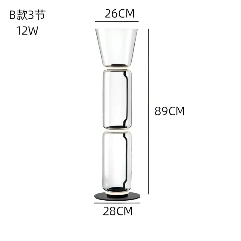 Modern stacked glass led floor lamp living room lighting
