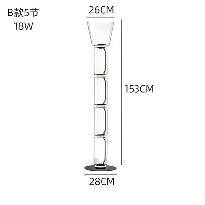 Modern stacked glass led floor lamp living room lighting