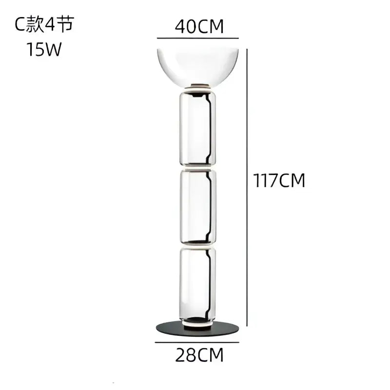 Modern stacked glass led floor lamp living room lighting