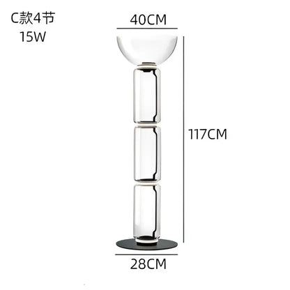 Modern stacked glass led floor lamp living room lighting