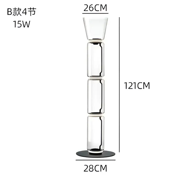 Modern stacked glass led floor lamp living room lighting