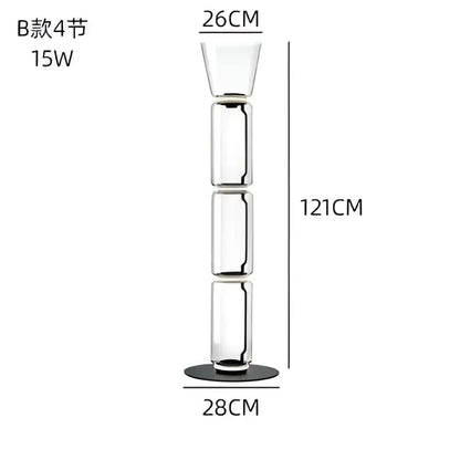 Modern stacked glass led floor lamp living room lighting