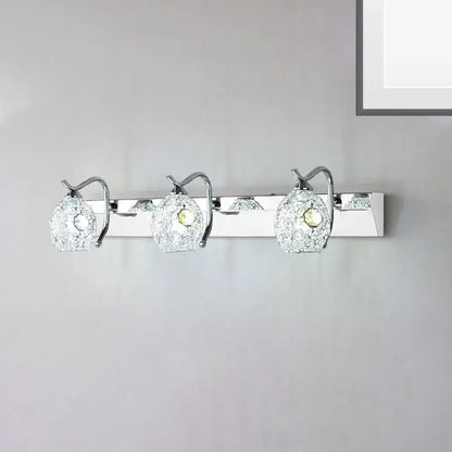 Modern stainless steel 3 head vanity wall light bathroom warm white light