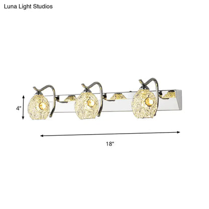 Modern stainless steel 3 head vanity wall light bathroom warm white light