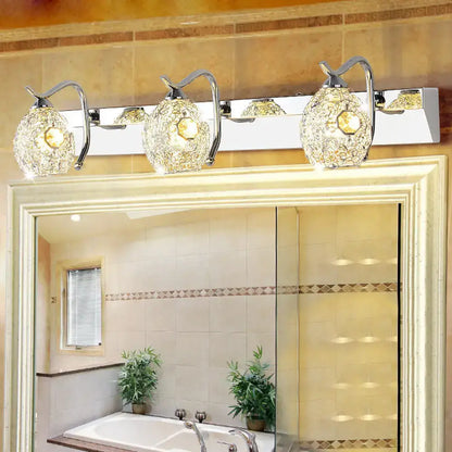 Modern stainless steel 3 head vanity wall light bathroom warm white light