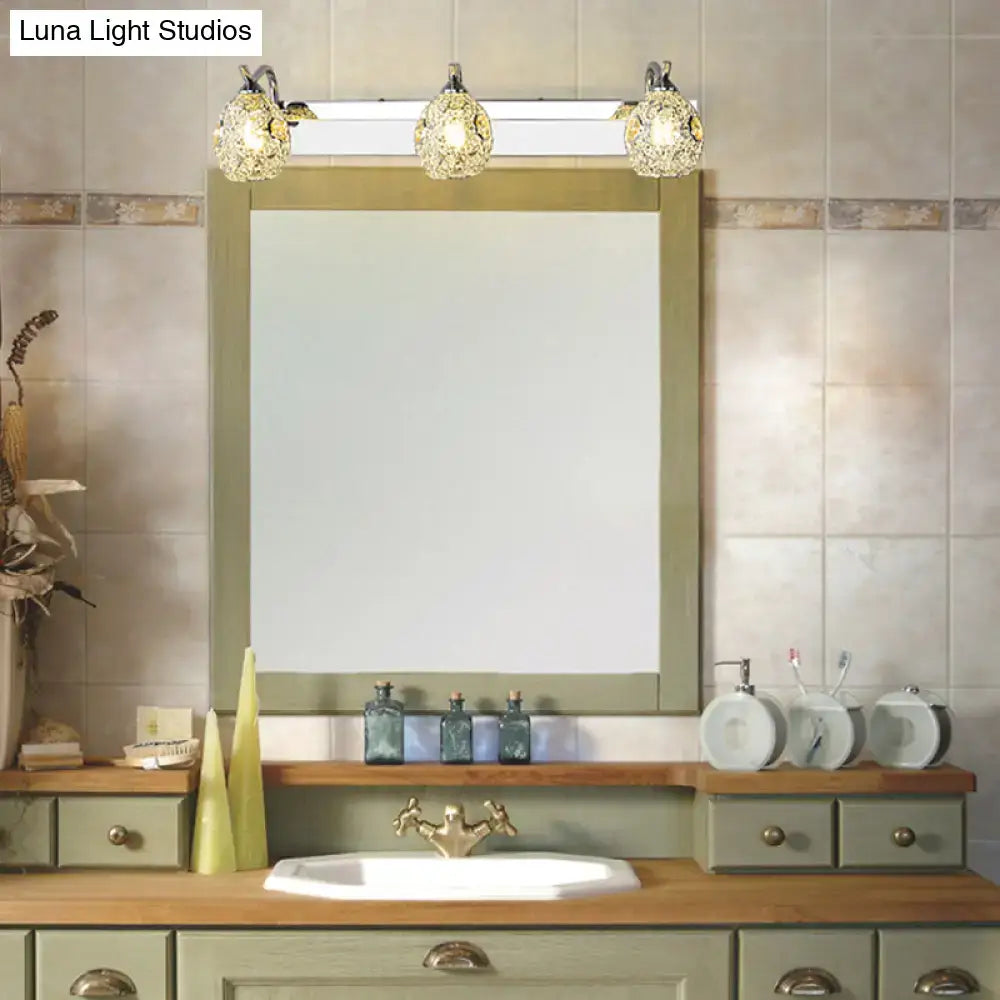 Modern stainless steel 3 head vanity wall light bathroom warm white light