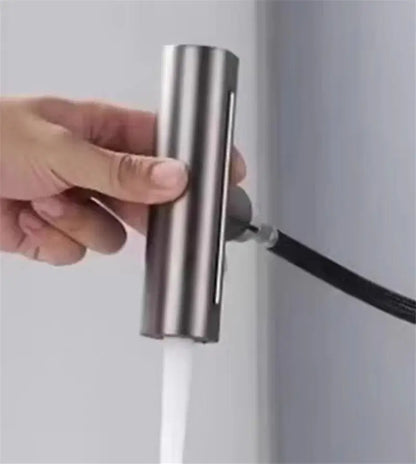Modern stainless steel and black kitchen faucet replacement spouts