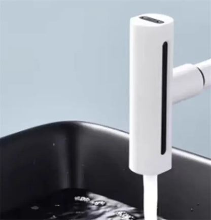 Modern stainless steel and black kitchen faucet replacement spouts