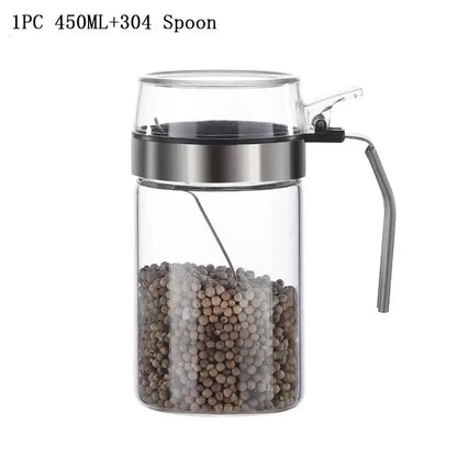 Modern stainless steel and glass seasoning pot kitchen spice shaker