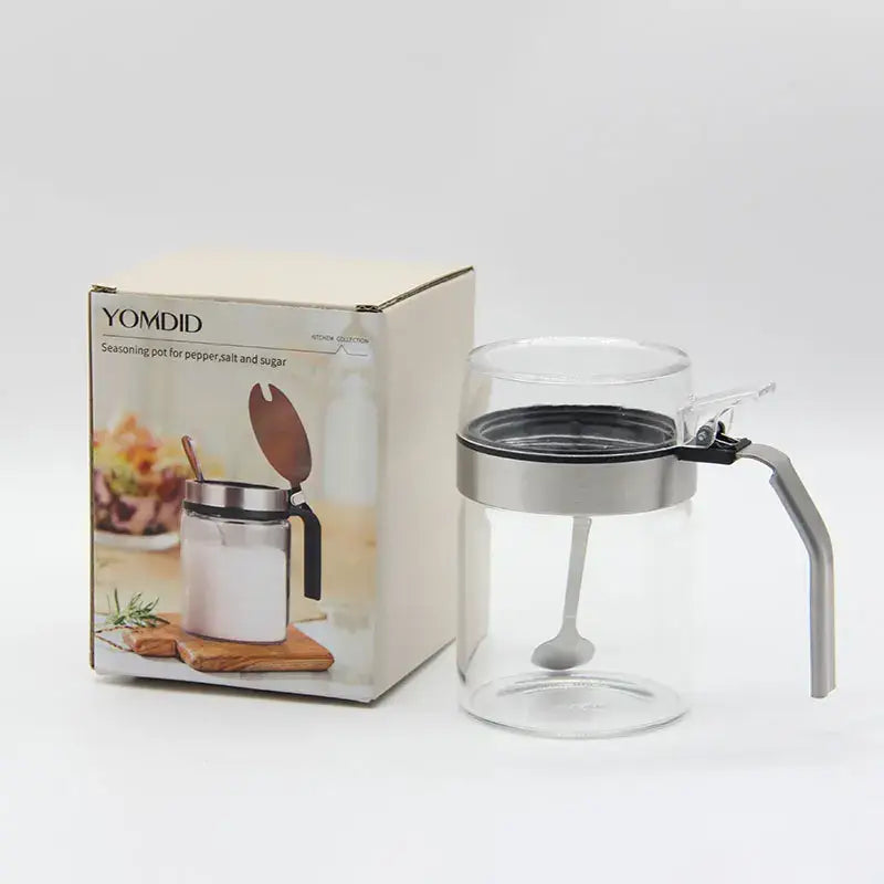 Modern stainless steel and glass seasoning pot kitchen spice shaker