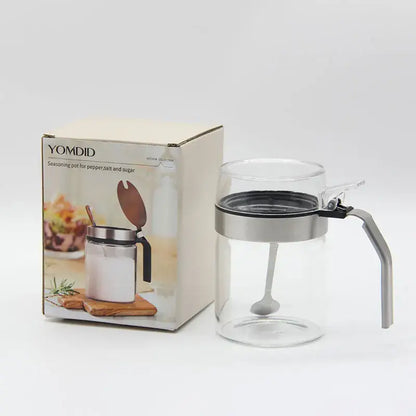 Modern stainless steel and glass seasoning pot kitchen spice shaker