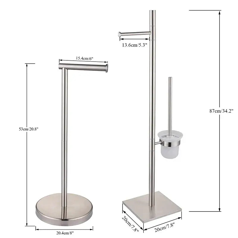 Modern stainless steel bathroom set brush rack and paper holder