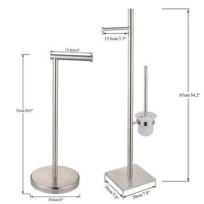 Modern stainless steel bathroom set brush rack and paper holder