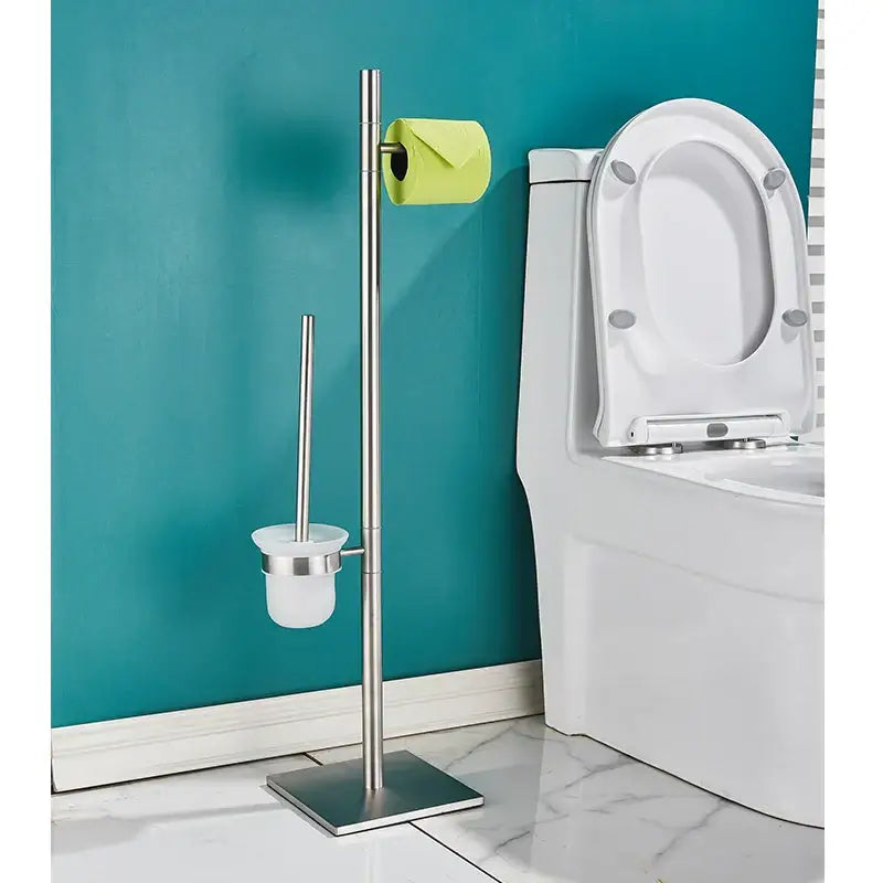 Modern stainless steel bathroom set brush rack and paper holder