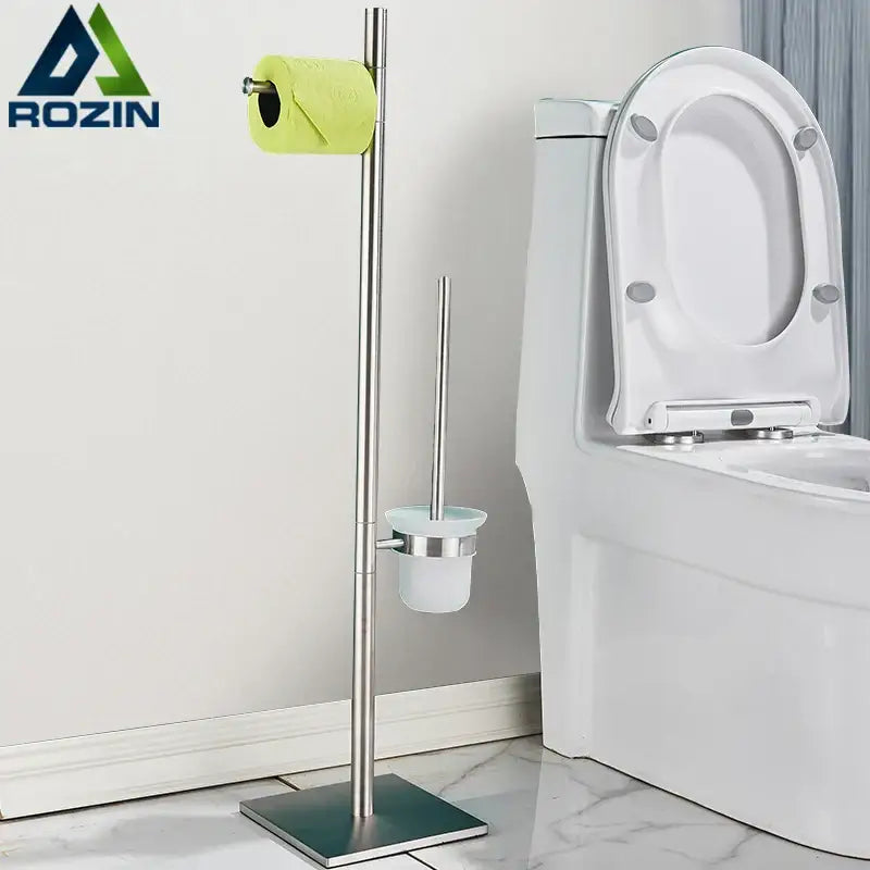 Modern stainless steel bathroom set brush rack and paper holder