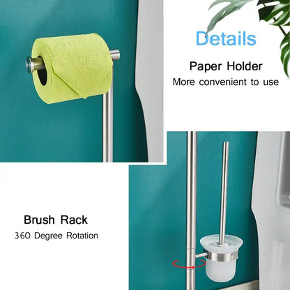 Modern stainless steel bathroom set brush rack and paper holder