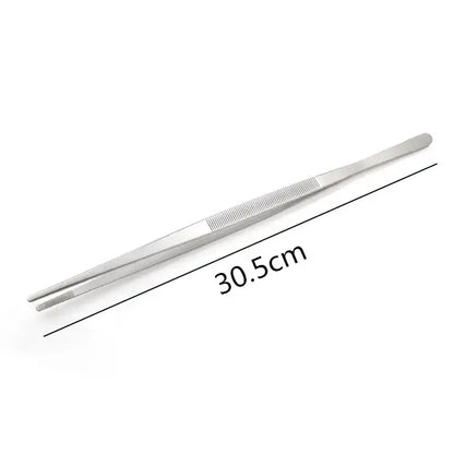 Modern stainless steel bbq tongs kitchen cooking clip with textured grip