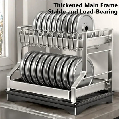 Modern stainless steel black dish drying rack kitchen storage rack