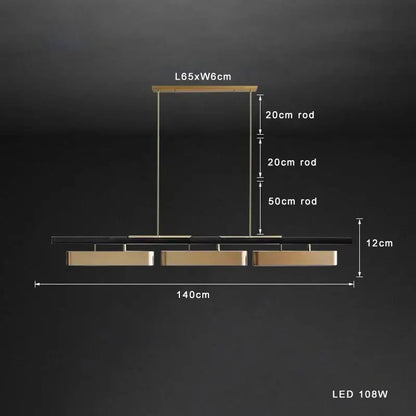 Modern stainless steel brushed gold pendant lamp dining room