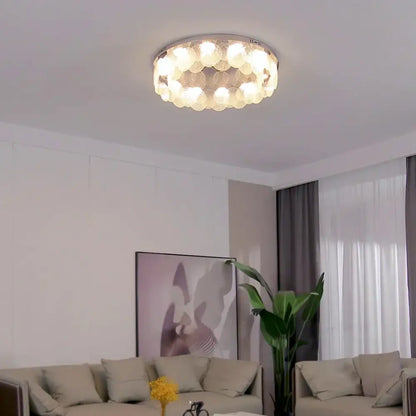 Modern stainless steel bubble glass led ceiling light bedroom fixture