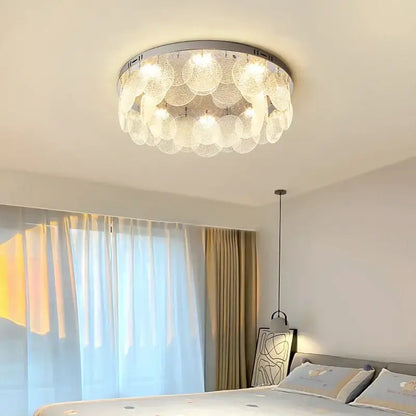Modern stainless steel bubble glass led ceiling light bedroom fixture