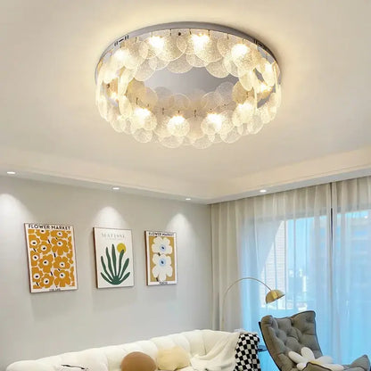 Modern stainless steel bubble glass led ceiling light bedroom fixture