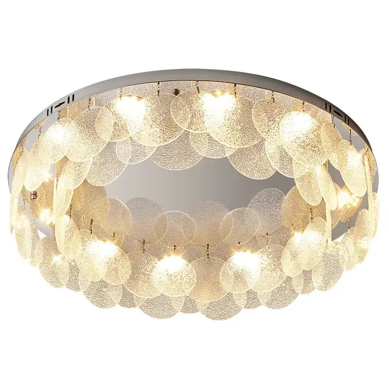 Modern stainless steel bubble glass led ceiling light bedroom fixture