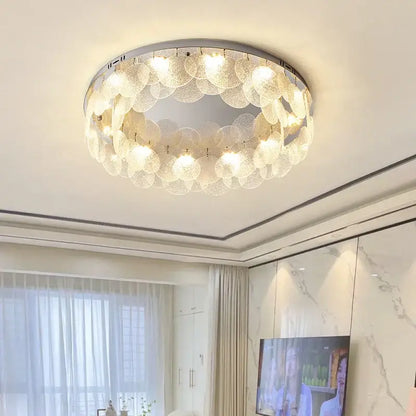 Modern stainless steel bubble glass led ceiling light bedroom fixture