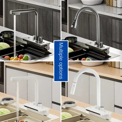 Modern stainless steel digital display pull out kitchen faucet