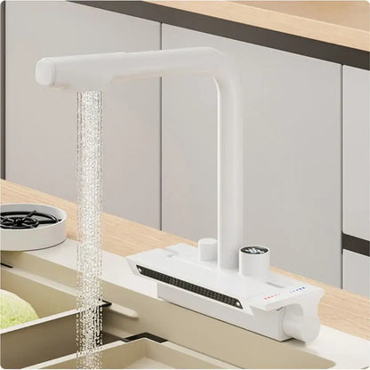 Modern stainless steel digital display pull out kitchen faucet
