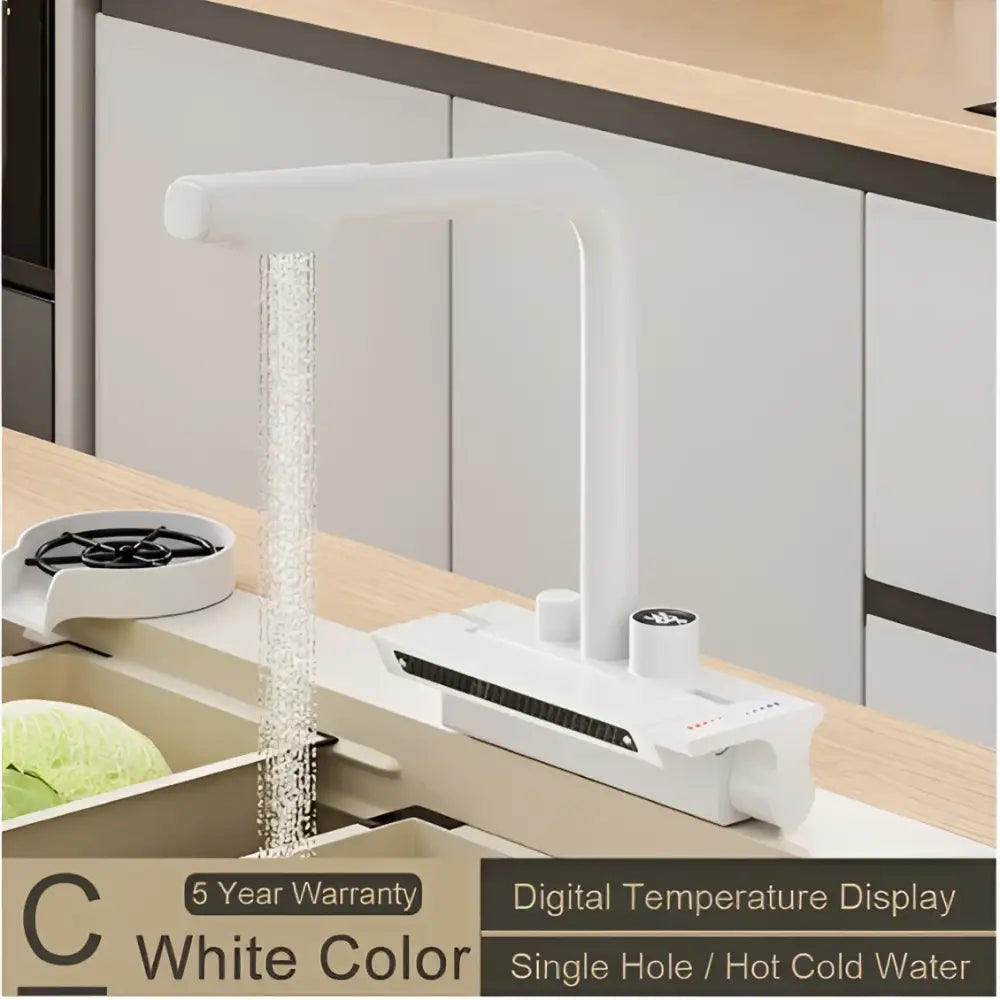 Modern stainless steel digital display pull out kitchen faucet