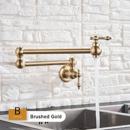 Modern stainless steel double joint spout kitchen faucet