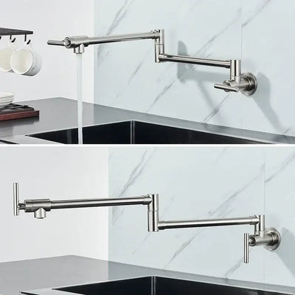 Modern stainless steel double joint spout kitchen faucet