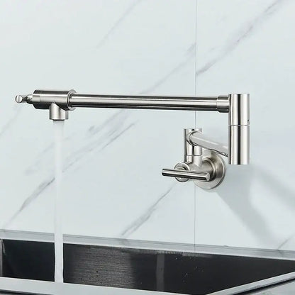 Modern stainless steel double joint spout kitchen faucet