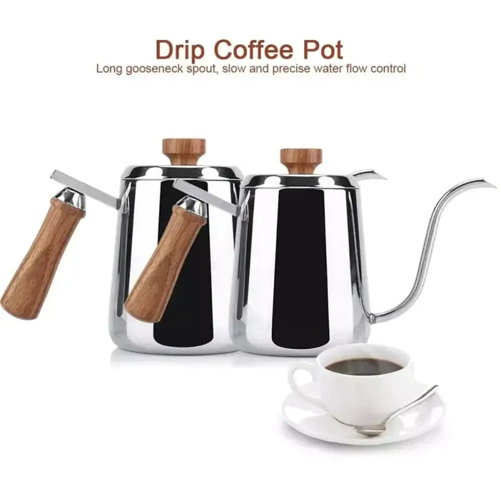 Modern stainless steel gooseneck drip coffee pot kitchen kettle