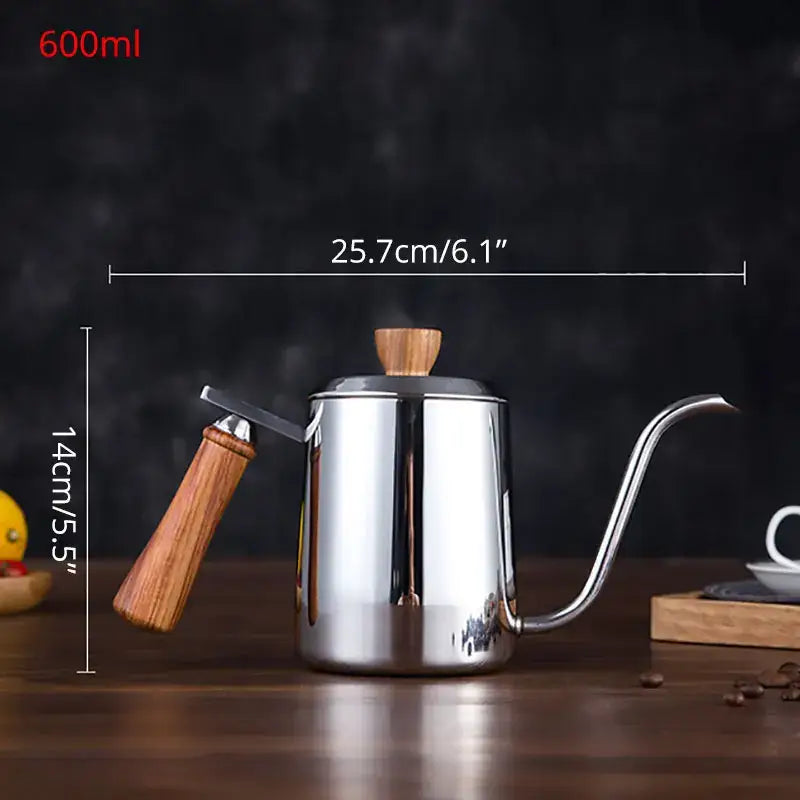 Modern stainless steel gooseneck drip coffee pot kitchen kettle