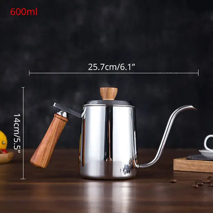 Modern stainless steel gooseneck drip coffee pot kitchen kettle