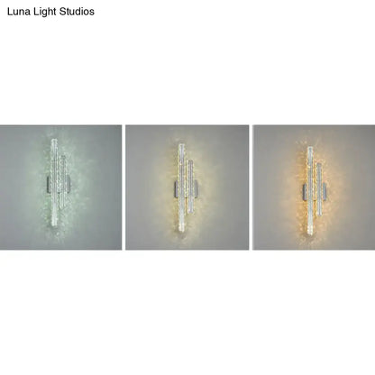 Modern stainless steel k9 crystal led wall mount light living room