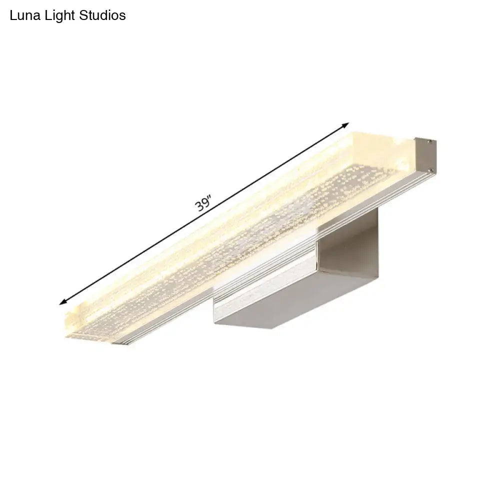 Modern stainless steel led bathroom light with frosted shade