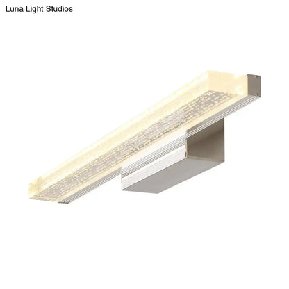 Modern stainless steel led bathroom light with frosted shade