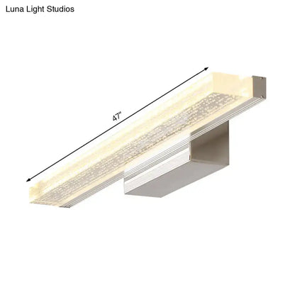 Modern stainless steel led bathroom light with frosted shade