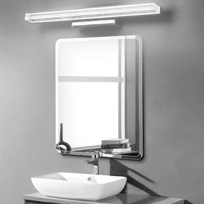 Modern stainless steel led bathroom light with frosted shade