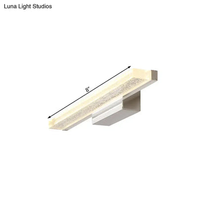 Modern stainless steel led bathroom light with frosted shade