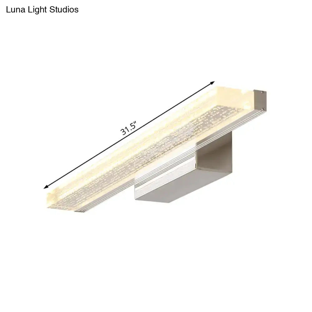 Modern stainless steel led bathroom light with frosted shade