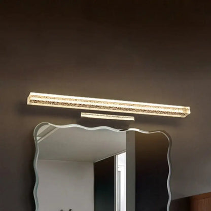 Modern stainless steel led bathroom light with frosted shade