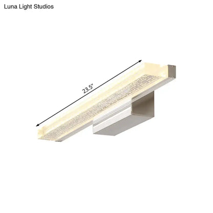 Modern stainless steel led bathroom light with frosted shade