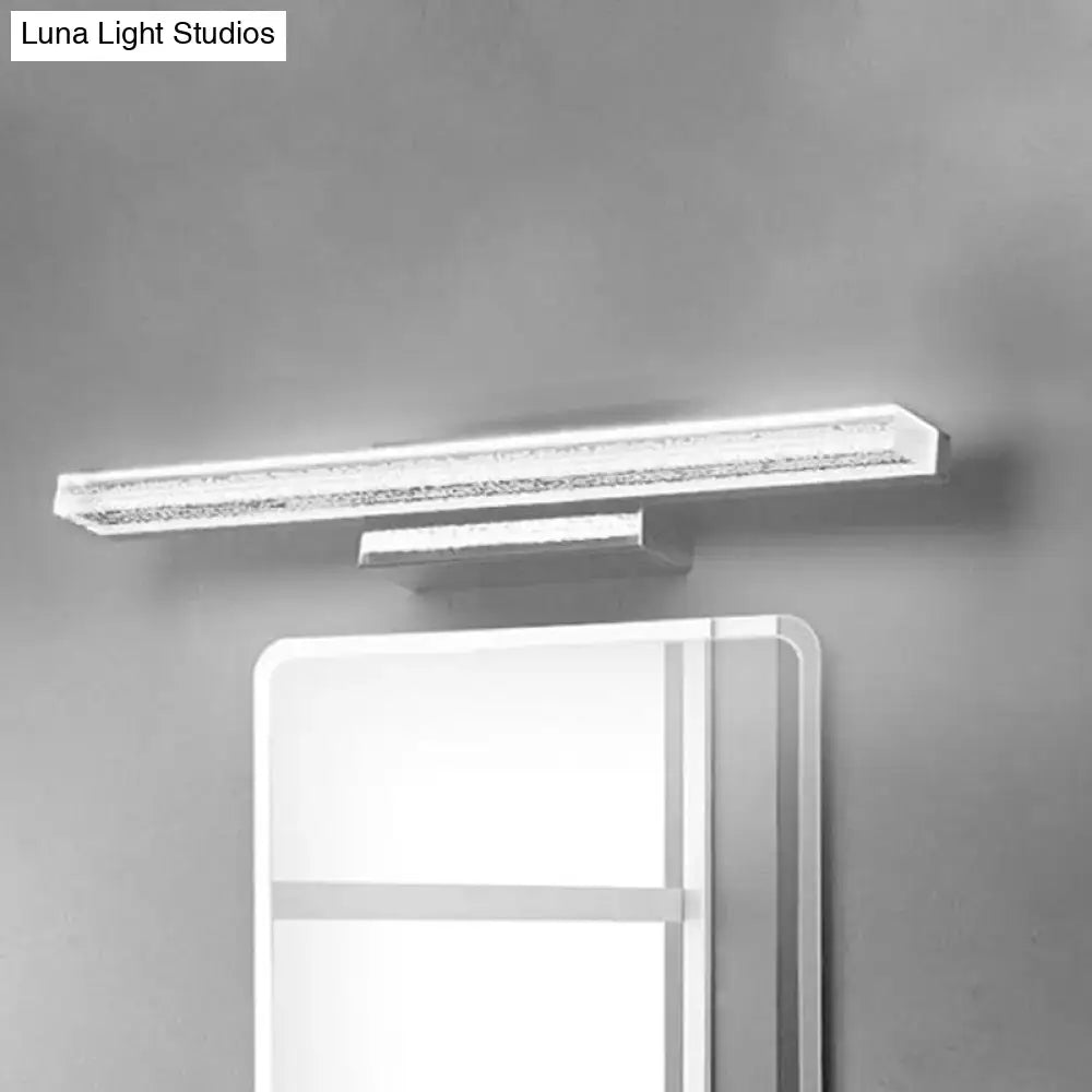 Modern stainless steel led bathroom light with frosted shade