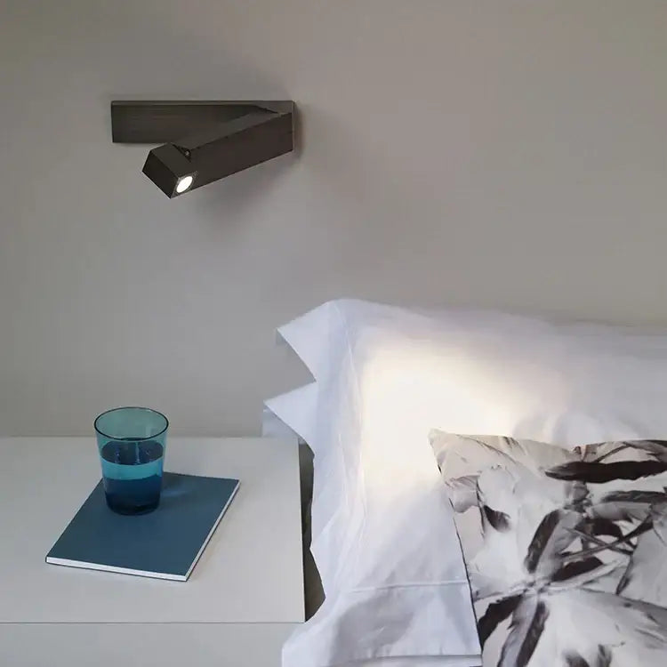 Modern stainless steel led bedside wall light bedroom reading sconce