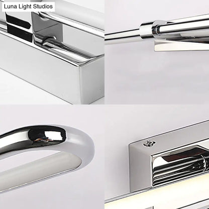 DecorBites™ Modern Stainless Steel LED Wall Lamp with Acrylic Oval Shade - Chrome Vanity Lighting Fixture, 16"/19.5" Width