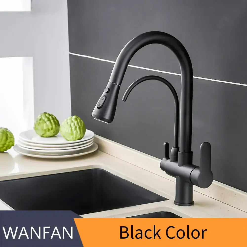 Modern stainless steel pull down kitchen faucet with extendable hose